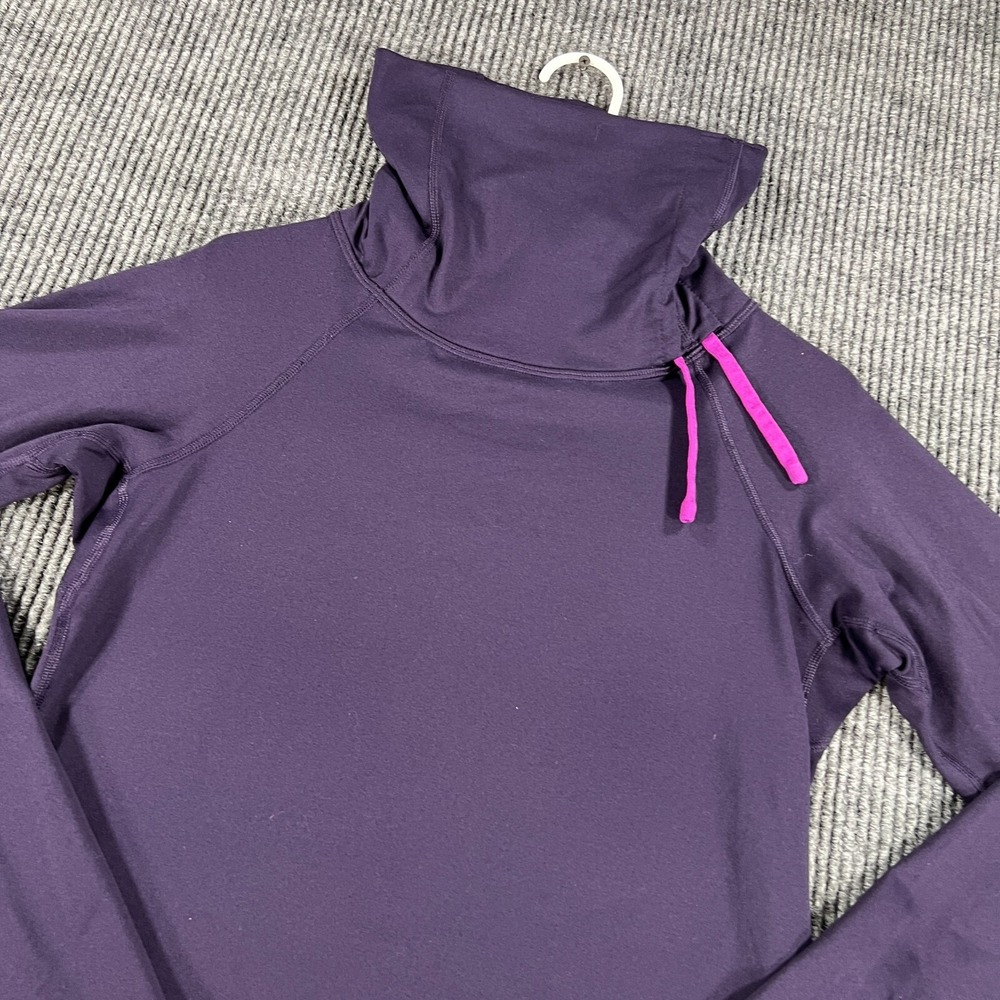 Nike Pro Pullover Shirt Womens Medium Purple Long Sleeve Funnel Neck Run Gym